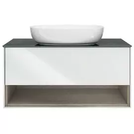 Тумба Kerama Marazzi Plaza Modern подвесная белая с бежевым 100х51 см