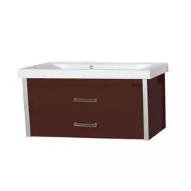 Тумба без раковины Мисти Джулия 105 qv 2 ящиками подвесная бордовая