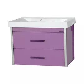 Тумба без раковины Мисти Джулия 75 qv 2 ящиками подвесная сиреневая
