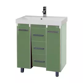 Тумба без раковины Мисти Джулия 75 qv с 3 ящиками конус салатовая