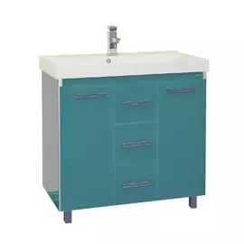 Тумба без раковины Мисти Джулия 75 qv с 3 ящиками прям голубая