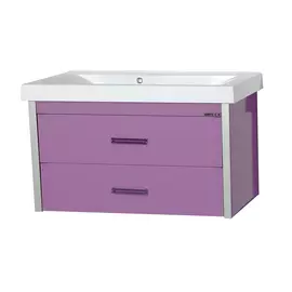 Тумба без раковины Мисти Джулия 90 qv 2 ящиками подвесная сиреневая