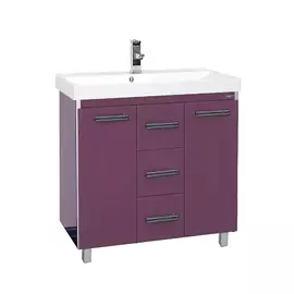 Тумба без раковины Мисти Джулия 90 qv с 3 ящиками прямая сиреневая