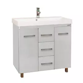 Тумба без раковины Мисти Джулия 90 qv с 3 ящиками прямая бел/white