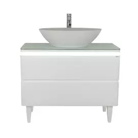 Тумба без раковины Мисти скай 90 с 2 ящиками напольная