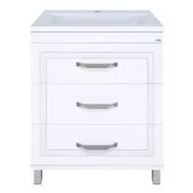Тумба Мисти Терра 70 белая напольная с 3 ящиками