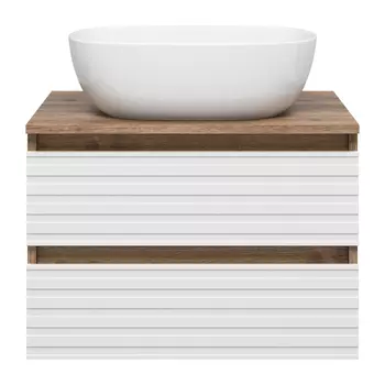 Тумба под раковину Brevita Dakota 60 подвесная 2 ящика белая