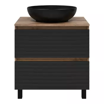 Тумба под раковину Brevita Dakota 70 напольная 2 ящика черная