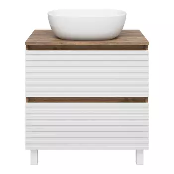 Тумба под раковину Brevita Dakota 70 напольная 2 ящика белая