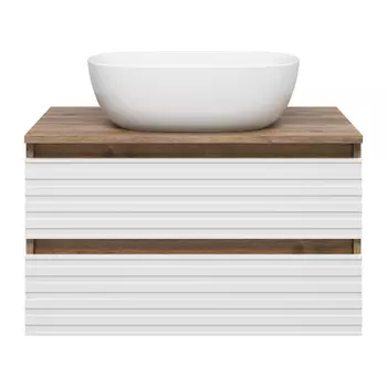 Тумба под раковину Brevita Dakota 70 подвесная 2 ящика белая