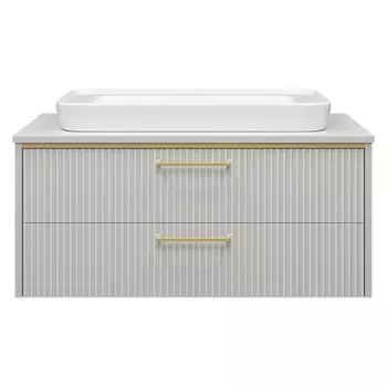 Тумба под раковину Brevita Elche 100 подвесная 2 ящика серая