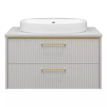 Тумба под раковину Brevita Elche 80 подвесная 2 ящика серая