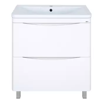 Тумба под раковину Мисти Атлантик-80 напольный с 2 ящиками белый