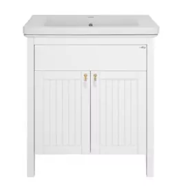 Тумба без раковины прямая Мисти Адель - 80 белая эмаль