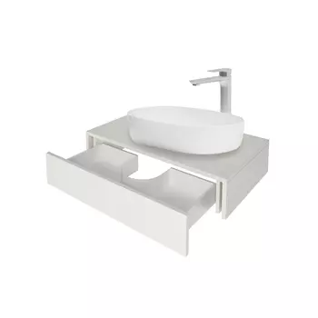 Тумба Зов Токио премиум 2 выреза белый 100 см