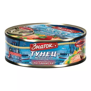 Тунец Знаток Продc овощами по-гавайски 240 г