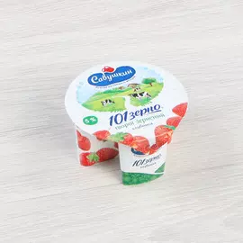 Творог Савушкин продукт 101 зерно клубника 5% 130 г