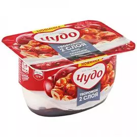 Творожок Чудо Грильяж с вишней 4,5%, 100 г