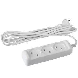 Удлинитель Эра без зазeмления, 3гн, 3м, ПВС, 2x0.75мм2, 6А