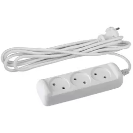 Удлинитель Эра без зазeмления, 3гн, 5м, ПВС, 2х1мм2, 10А