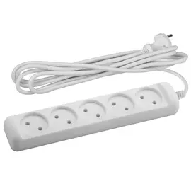 Удлинитель Эра без зазeмления, 5гн, 5м, ПВС, 2х1мм2, 10А