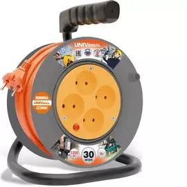 Удлинитель катушка Universal У6-014 термо ПВС 2*0,75 4 гнезда 30м