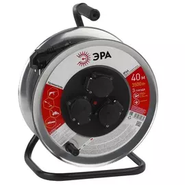Удлинитель силовой ЭРА RM-3-3x1-40m-IP44 на м. катушке c/з 3 гн 40м ПВС 3х1