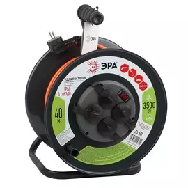Удлинитель силовой ЭРА RMx-4es-3x1.5-40m-IP44 на м. катушке c/з 4 гн 40м ПВС 3х1.5