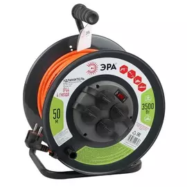 Удлинитель силовой ЭРА RMx-4es-3x1.5-50m-IP44 на м. катушке c/з 4 гн 50м ПВС 3х1.5