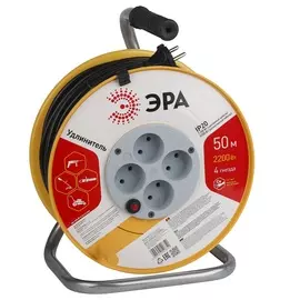 Удлинитель силовой ЭРА RP-4-2x1.0-50m на п. катушке б/з 4гн 50м ПВС 2x1мм2