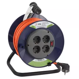 Удлинитель силовой ЭРА RPx-4es-3х1.0-40m на п. катушке c/з 4 гн 40м ПВС 3х1