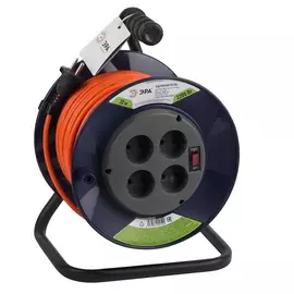 Удлинитель силовой ЭРА RPx-4s-2x1.0-30m на п. катушке б/з 4 гн 30м ПВС 2х1