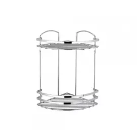 Угловая полка Teknotel глянцево-серебряная 24х24х37 см (LM008SSS)