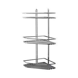 Угловая полка Vanstore Classic серебряная 20х20х47 см