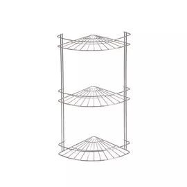 Угловая полка Vanstore Slim серебряная 18х18х45 см