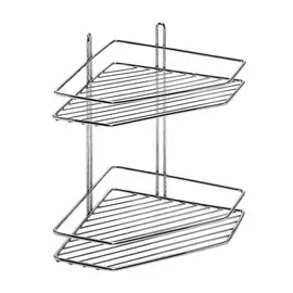 Угловая полка Zalel серебряная 18х18 см