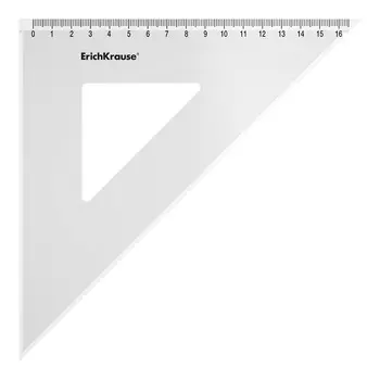 Угольник пластиковый Erich Krause Clear 45°/16 см прозрачный