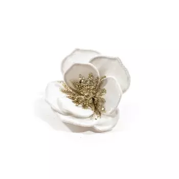 Украшение цветок на клипсе Mercury NY белый 20 см