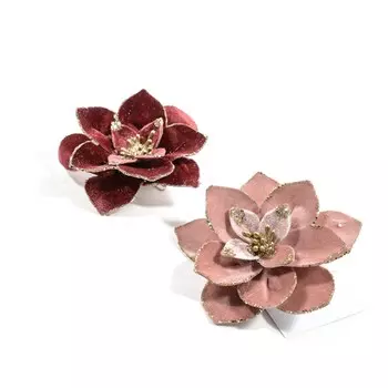 Украшение цветок на клипсе Mercury NY в ассортименте 10 см