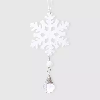 Украшение для елки Due Esse Christmas снежинка белая