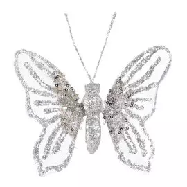 Украшение Due Esse Christmas бабочка 12 см белая