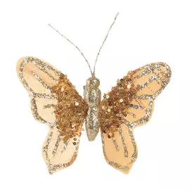 Украшение Due Esse Christmas бабочка 12 см золотая