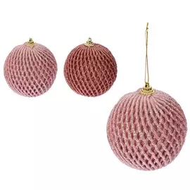 Украшение елочное Koopman NY шар 80 мм розовый в ассортименте