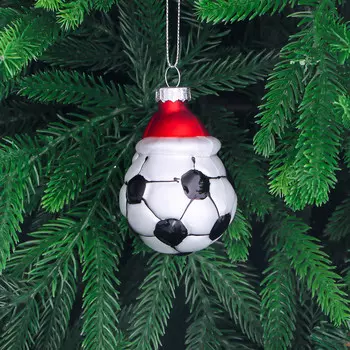 Украшение стеклянное Yancheng Shiny футбольный мяч 5,5х9 см