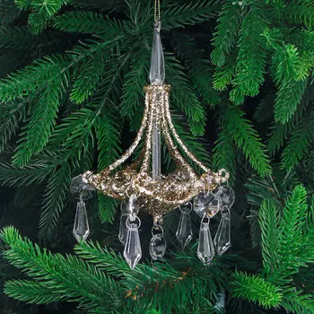 Украшение стеклянное Yancheng Shiny подвесное 12x22 см