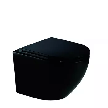 Унитаз подвесной Culto Andi pro безободковый с сиденьем микролифт, торнадо, чёрный