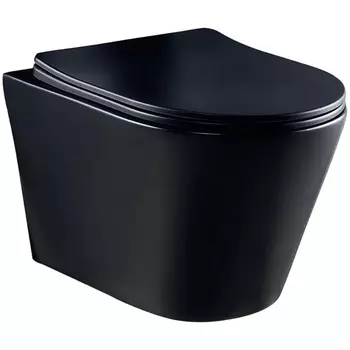 Унитаз подвесной Culto Monet безободковый с сиденьем микролифт, чёрный матовый