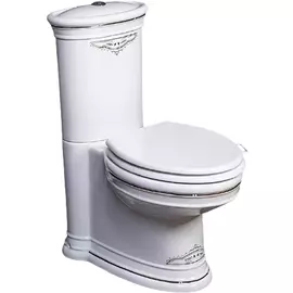 Унитаз с бачком напольный Boheme Puro белый с серебряным 39х79х80 см