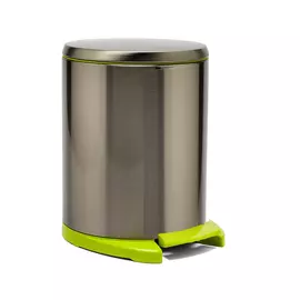 Урна для мусора Primanova Cigo серебряная с салатовым 20х28 см