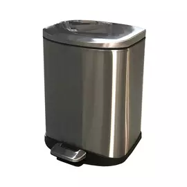 Урна для мусора Primanova Della серебряная с чёрным 22,8х19,6х31,2 см